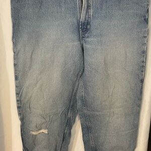 Old Navy Women's Straight Leg Light Blue Jeans Vintage 14 Long